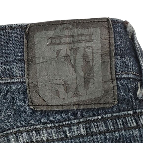 Social Collision Rude Blip Service Dark Blue Button Fly Jeans Sz 28x32 (Read) - Picture 13 of 15